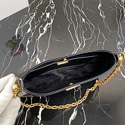 PRADA LEATHER CHAIN HOBO BAG BLACK 1BC148 SIZE 25.5 x 15.5 x 4 CM - 4