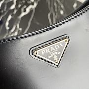 PRADA LEATHER CHAIN HOBO BAG BLACK 1BC148 SIZE 25.5 x 15.5 x 4 CM - 3