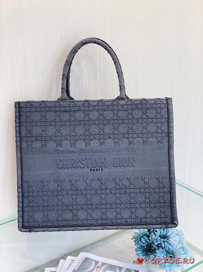DIOR BOOK TOTE BLUE GRAY M1286 SIZE 42 CM - 1