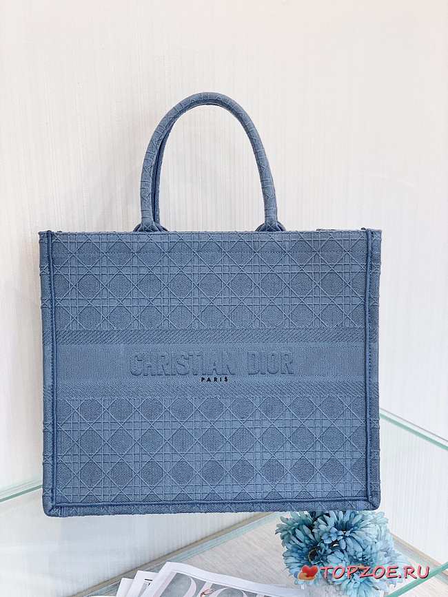 DIOR BOOK TOTE LIGHT BLUE M1286 SIZE 42 CM - 1