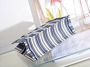 DIOR BOOK TOTE BLUE & WHITE STRIPES EMBROIDERY M1286 SIZE 41.5x32x5 CM - 5