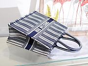 DIOR BOOK TOTE BLUE & WHITE STRIPES EMBROIDERY M1286 SIZE 41.5x32x5 CM - 4