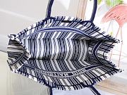 DIOR BOOK TOTE BLUE & WHITE STRIPES EMBROIDERY M1286 SIZE 41.5x32x5 CM - 2