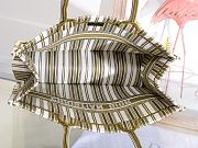 DIOR BOOK TOTE MATCHA GREEN & WHITE STRIPES EMBROIDERY M1286 SIZE 41.5x32x5 CM - 5