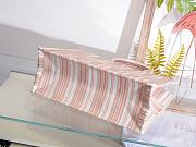 DIOR BOOK TOTE PINK & WHITE STRIPES EMBROIDERY M1286 SIZE 41.5x32x5 CM - 4