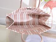 DIOR BOOK TOTE PINK & WHITE STRIPES EMBROIDERY M1286 SIZE 41.5x32x5 CM - 6