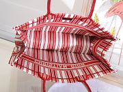 DIOR BOOK TOTE RED & WHITE STRIPES EMBROIDERY M1286 SIZE 41.5x32x5 CM - 2