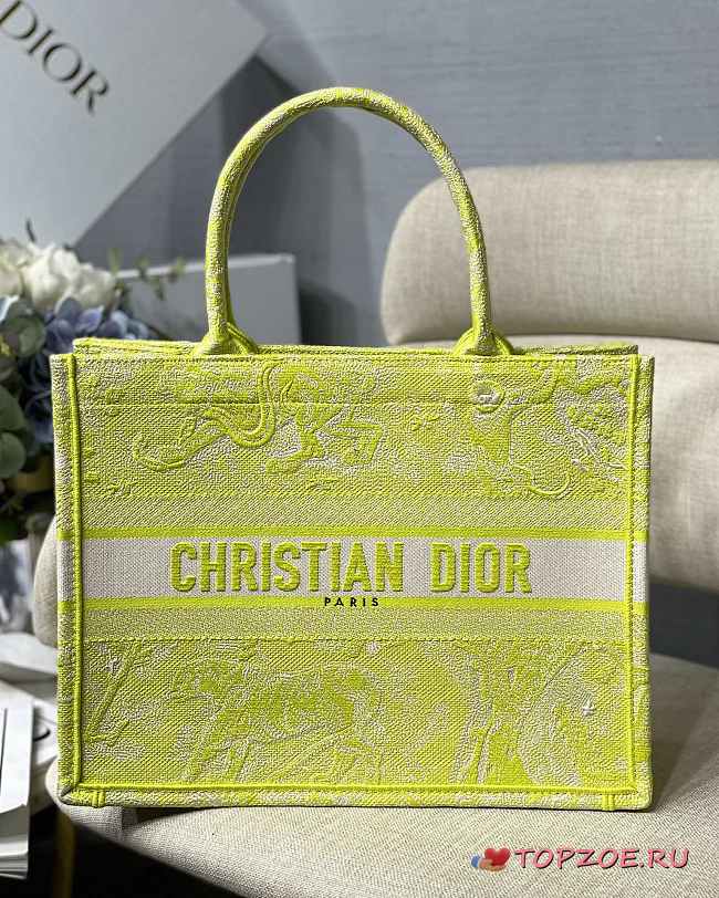 DIOR SMALL BOOK TOTE LIME M1296 SIZE 36.5 x 28 x 17.5 CM - 1