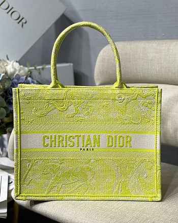 DIOR SMALL BOOK TOTE LIME M1296 SIZE 36.5 x 28 x 17.5 CM
