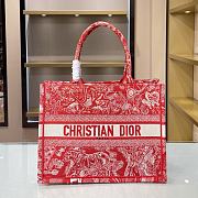 DIOR SMALL BOOK TOTE RASBERRY M1296 SIZE 36.5 x 28 x 17.5 CM - 1
