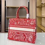 DIOR SMALL BOOK TOTE RASBERRY M1296 SIZE 36.5 x 28 x 17.5 CM - 3