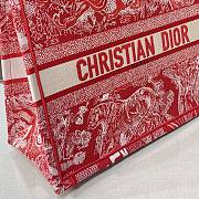 DIOR SMALL BOOK TOTE RASBERRY M1296 SIZE 36.5 x 28 x 17.5 CM - 5