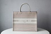 DIOR BOOK TOTE MULTICOLOR STRIPES EMBROIDERY M1286 SIZE 41.5 x 35 x 18 CM - 1