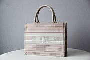 DIOR SMALL BOOK TOTE MULTICOLOR STRIPES EMBROIDERY M1296 SIZE 36.5x28x16 CM - 4