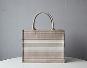 DIOR SMALL BOOK TOTE MULTICOLOR STRIPES EMBROIDERY M1296 SIZE 36.5x28x16 CM - 3