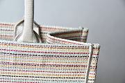 DIOR SMALL BOOK TOTE MULTICOLOR STRIPES EMBROIDERY M1296 SIZE 36.5x28x16 CM - 2