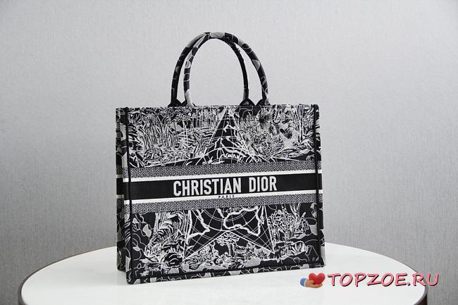 DIOR BOOK TOTE BLACK & WHITE M1286 SIZE 41.5x34.5x16 CM - 1