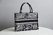 DIOR SMALL BOOK TOTE BLACK & WHITE M1296 SIZE 36.5x28x14 CM - 2