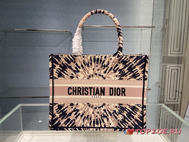 DIOR SMALL BOOK TOTE TIE & DIOR EMBROIDERY M1296 SIZE 36 CM - 1