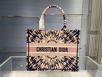 DIOR SMALL BOOK TOTE TIE & DIOR EMBROIDERY M1296 SIZE 36 CM