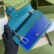 GUCCI DIONYSUS SUPER MINI BAG BLUE/TURQUOISE 476432 SIZE 16.5x10x4.5 CM - 3