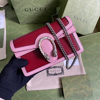 GUCCI DIONYSUS SUPER MINI BAG DARK RED 476432 SIZE 16.5x10x4.5 CM