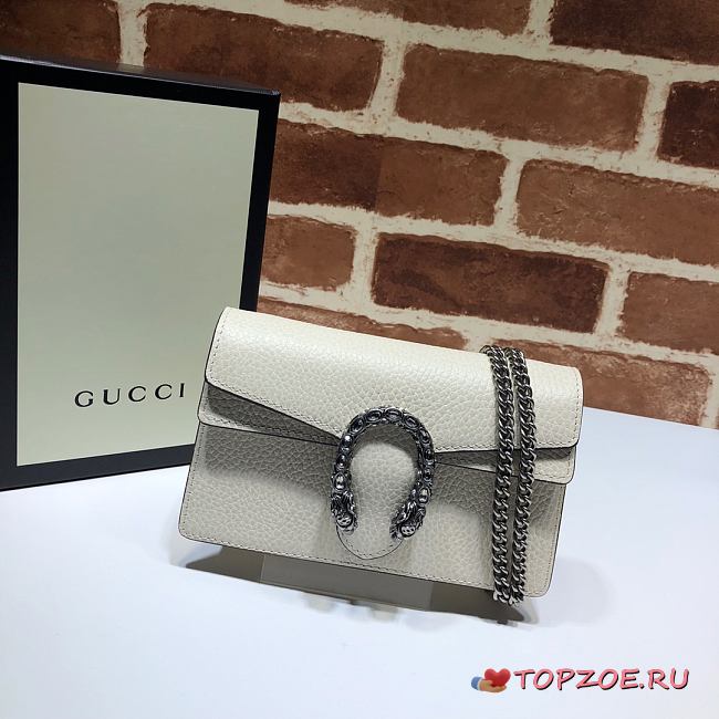 GUCCI DIONYSUS SUPER MINI BAG WHITE 476432 SIZE 16.5x10x4.5 CM - 1