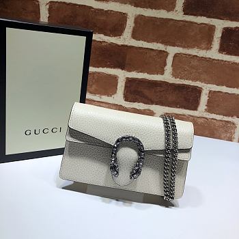 GUCCI DIONYSUS SUPER MINI BAG WHITE 476432 SIZE 16.5x10x4.5 CM