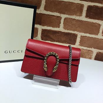 GUCCI DIONYSUS SUPER MINI BAG RED 476432 SIZE 16.5x10x4.5 CM