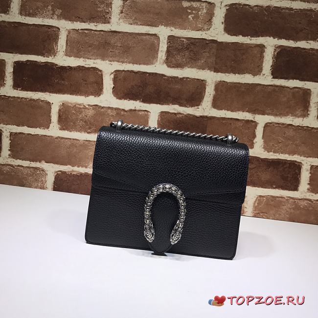 GUCCI DIONYSUS LEATHER MINI BAG BLACK 421970 SIZE 20 x 15.5 x 5 CM - 1