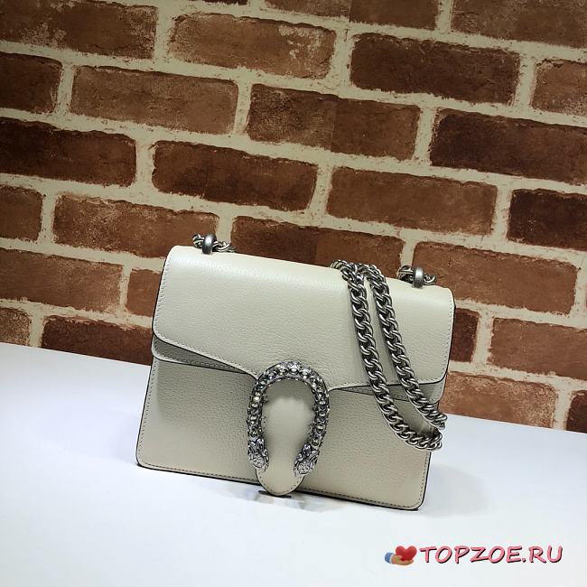 GUCCI DIONYSUS LEATHER MINI BAG WHITE 421970 SIZE 20 x 15.5 x 5 CM - 1