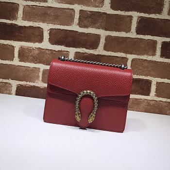 GUCCI DIONYSUS LEATHER MINI BAG RED 421970 SIZE 20 x 15.5 x 5 CM