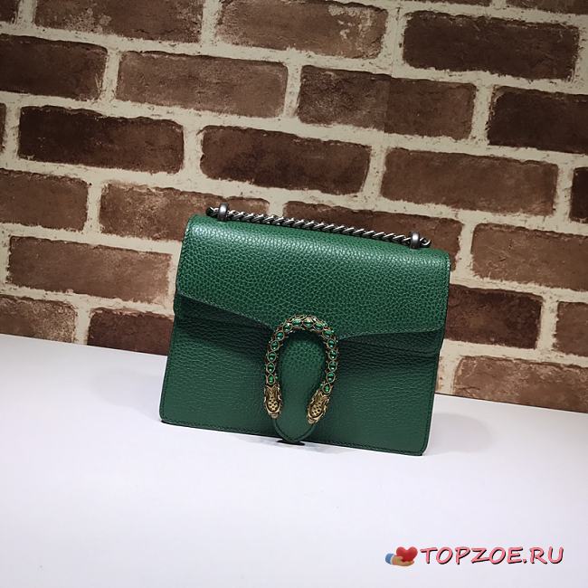 GUCCI DIONYSUS LEATHER MINI BAG EMERALD GREEN 421970 SIZE 20 x 15.5 x 5 CM - 1