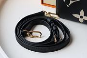 LV DOUBLE ZIP POCHETTE BLACK & BIEGE M80787 SIZE 20 x 12.5 x 3 CM - 2