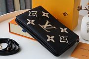 LV DOUBLE ZIP POCHETTE BLACK & BIEGE M80787 SIZE 20 x 12.5 x 3 CM - 3
