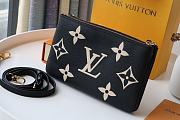 LV DOUBLE ZIP POCHETTE BLACK & BIEGE M80787 SIZE 20 x 12.5 x 3 CM - 5