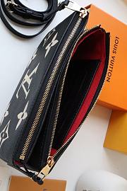 LV DOUBLE ZIP POCHETTE BLACK & BIEGE M80787 SIZE 20 x 12.5 x 3 CM - 6