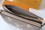 LV DOUBLE ZIP POCHETTE GRAY & BEIGE M69203 SIZE 20 x 12.5 x 3 CM - 3