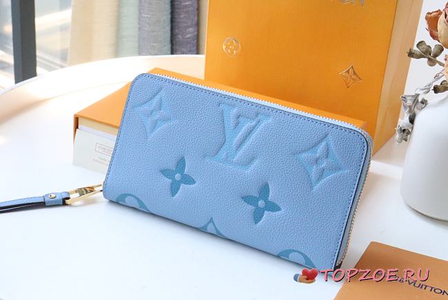 LV ZIPPY WALLET BLUE M80402 SIZE 19.5 x 10.5 x 2.5 CM - 1
