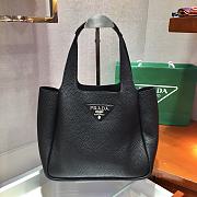 PRADA DYNAMIQUE LEATHER HANDBAG BLACK 1BG335 SIZE 25 x 21.5 x 14 CM - 1