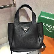 PRADA DYNAMIQUE LEATHER HANDBAG BLACK 1BG335 SIZE 25 x 21.5 x 14 CM - 3