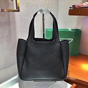 PRADA DYNAMIQUE LEATHER HANDBAG BLACK 1BG335 SIZE 25 x 21.5 x 14 CM - 5