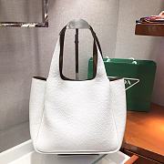 PRADA DYNAMIQUE LEATHER HANDBAG WHITE 1BG335 SIZE 25 x 21.5 x 14 CM - 5