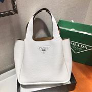 PRADA DYNAMIQUE LEATHER HANDBAG WHITE 1BG335 SIZE 25 x 21.5 x 14 CM - 3
