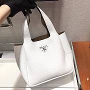 PRADA DYNAMIQUE LEATHER HANDBAG WHITE 1BG335 SIZE 25 x 21.5 x 14 CM - 4