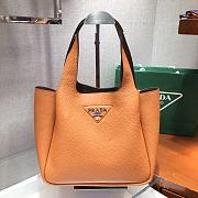 PRADA DYNAMIQUE LEATHER HANDBAG ORANGE 1BG335 SIZE 25 x 21.5 x 14 CM - 1