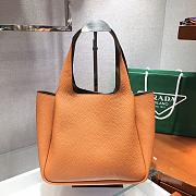 PRADA DYNAMIQUE LEATHER HANDBAG ORANGE 1BG335 SIZE 25 x 21.5 x 14 CM - 5
