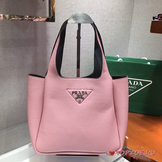 PRADA DYNAMIQUE LEATHER HANDBAG PINK 1BG335 SIZE 25 x 21.5 x 14 CM - 1