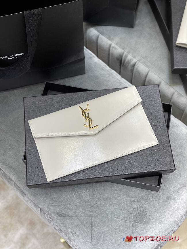 YSL UPTOWN POUCH IN SMOOTH LEATHER 565739 SIZE 27×16×2 CM - 1