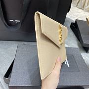 YSL UPTOWN POUCH IN SMOOTH LEATHER BEIGE 565739 SIZE 27×16×2 CM - 2